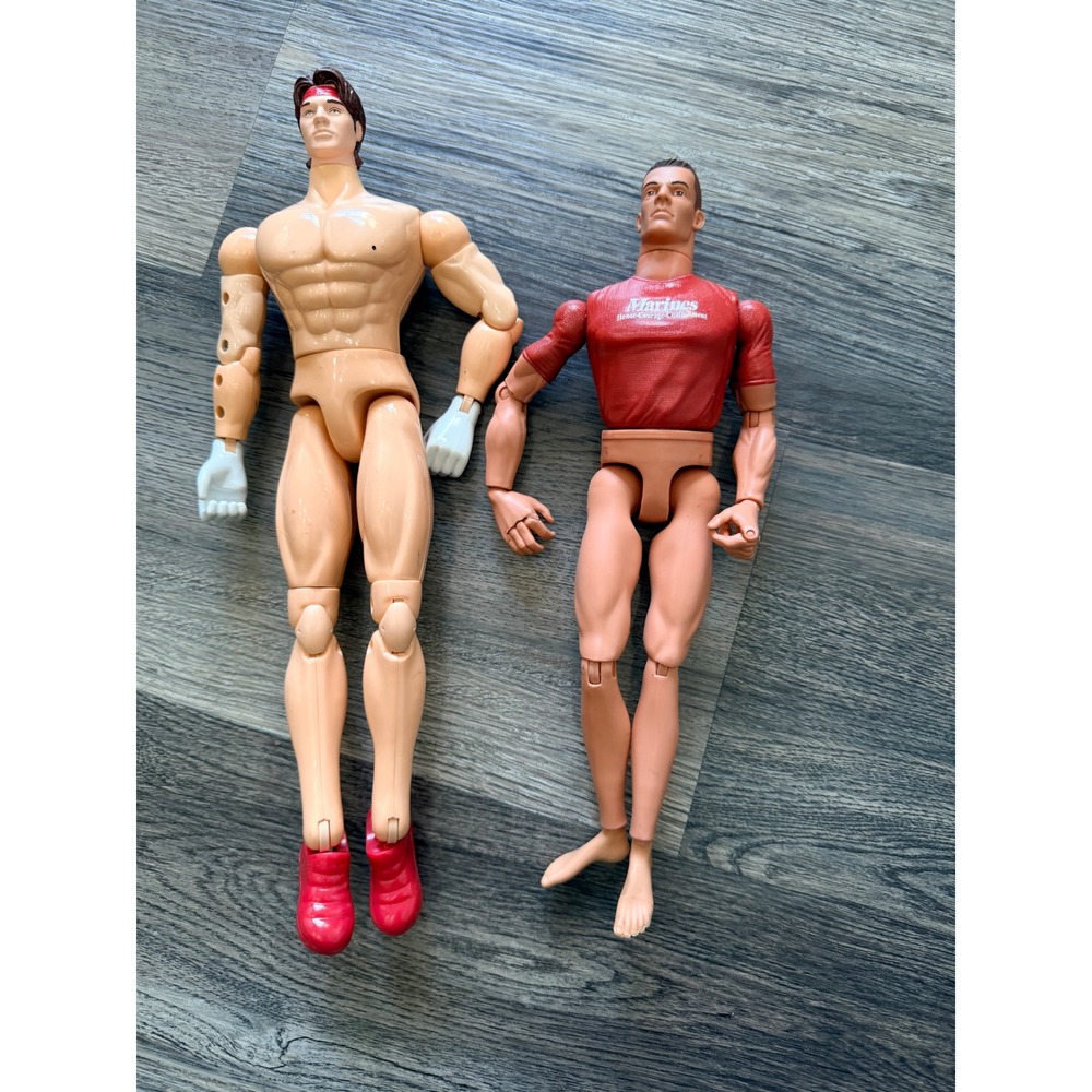 Vintage 1996 Hasbro GI Joe Marine & 2001 Bandai Action Figure Lot of 2